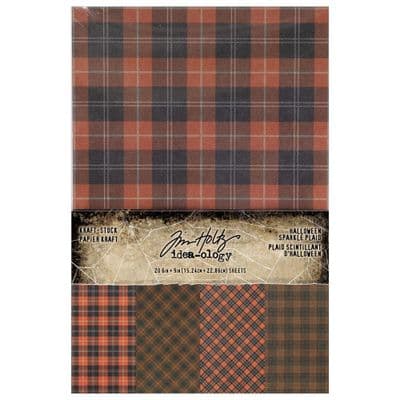Tim Holtz® Idea-Ology™ - Kraft-Stock Halloween Sparkle Plaid