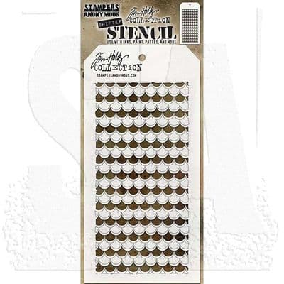 Tim Holtz Layering Stencil - Shifter Scallop - THS128