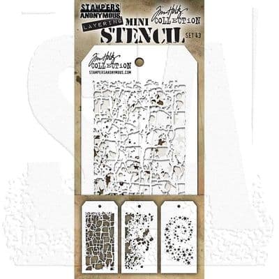 Tim Holtz Mini Layered Stencil Set 3/Pkg - Set #43