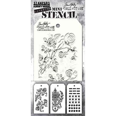 Tim Holtz Mini Layered Stencil Set 3/Pkg - Set #53