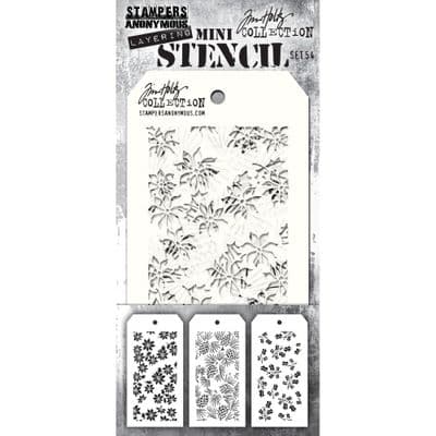 Tim Holtz Mini Layered Stencil Set 3/Pkg - Set #54