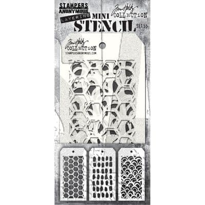 Tim Holtz Mini Layered Stencil Set 3/Pkg - Set #55