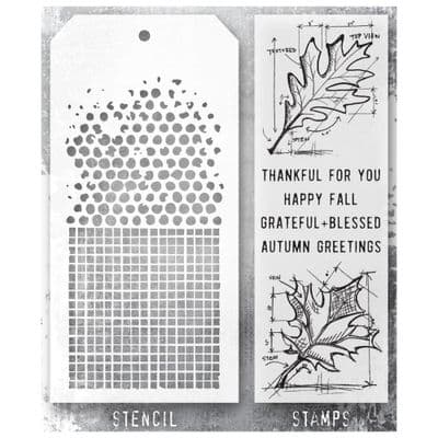 Tim Holtz Mixed Media Stamp and Stencil - Autumn Set #51