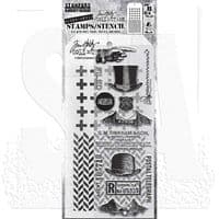 Tim Holtz Mixed Media Stamp and Stencil - Distinguished Set #16