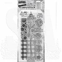 Tim Holtz Mixed Media Stamp and Stencil - Flower Garden Set #24