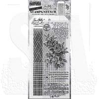 Tim Holtz Mixed Media Stamp and Stencil - Lady Rose Set #19