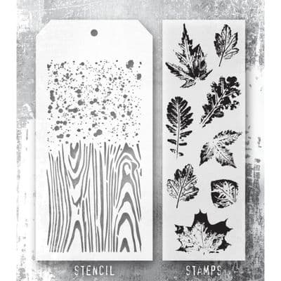 Tim Holtz Mixed Media Stamp and Stencil - Leaf Prints Set #67