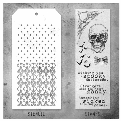 Tim Holtz Mixed Media Stamp and Stencil - Life of the Party Set #28