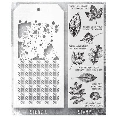 Tim Holtz Mixed Media Stamp and Stencil - Nature's Wonder Set #50