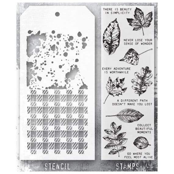 Tim Holtz Mixed Media Stamp and Stencil - Nature's Wonder Set #50