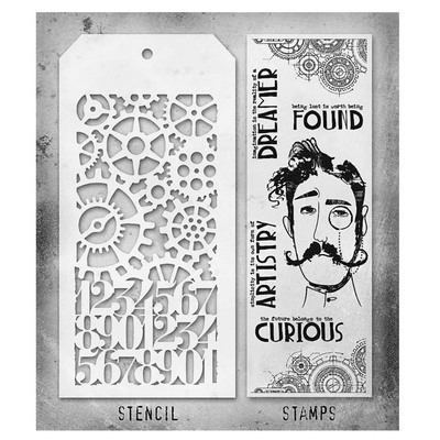 Tim Holtz Mixed Media Stamp and Stencil - Observations Set #37