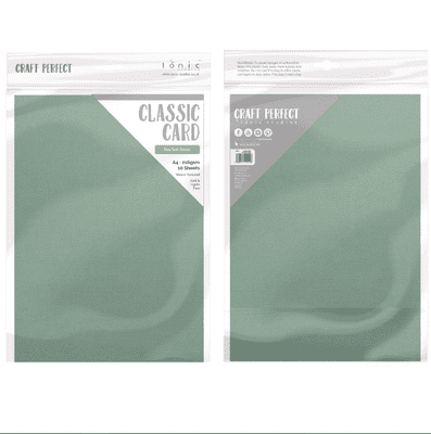 Tonic Craft Perfect - Classic Weave Textured Card A4 - Sea Salt Green