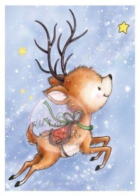Wild Rose Studio - Reindeer Flying – Clear Stamp