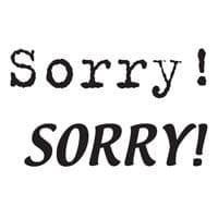 Woodware Clear Magic Just Words Tiddler - Sorry  JWS011