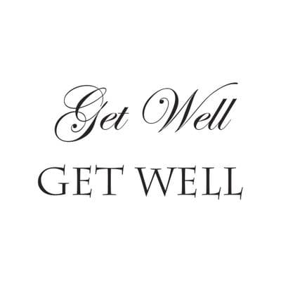 Woodware Clear Minis Just Words Stamp - Get Well