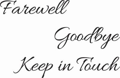 Woodware Clear Singles Just Words - Farewell Goodbye Keep In Touch