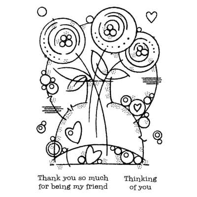 Woodware Clear Singles Stamp - Round Blooms