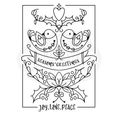 Woodware Clear Singles Stamp - Two Turtle Doves