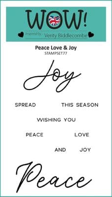 WOW! Clear Stamp Set - Peace Love & Joy (by Verity Biddlecombe)