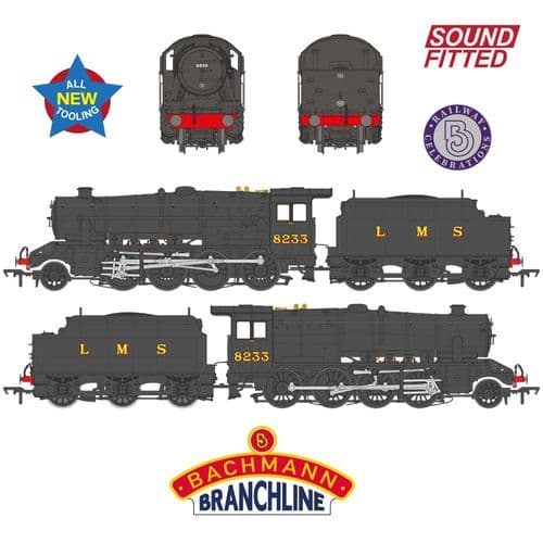 Bachmann 35-226SF LMS 8F Riveted Tender 8233 LMS Black (DCC SOUND) OO Gauge *PRE ORDER £305.96*