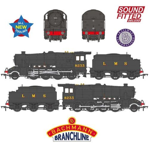 Bachmann 35-226SFX LMS 8F Riveted Tender 8233 LMS Black (DCC SOUND) DELUXE OO Gauge *PRE ORDER £322.96*