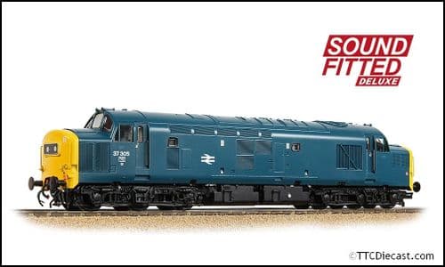 Bachmann 35-303SFX Class 37/0 Centre Headcode 37305 BR Blue OO Gauge