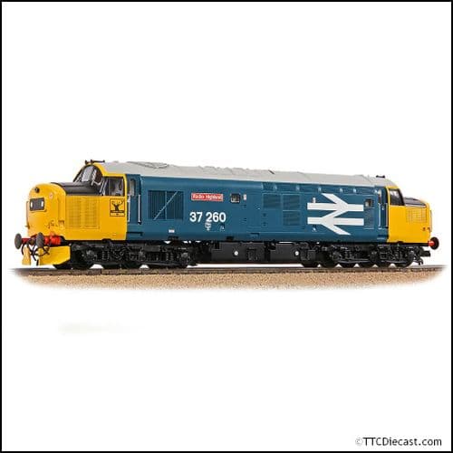 Bachmann 35-309 Class 37/0 Centre H/Code 37260 'Radio Highland' BR Blue (LL) - OO Gauge