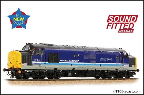 Bachmann 35-338SFX Cl 37/4 37414 'Cathays C&W Works 1846-1993' Regional Railways - OO Gauge