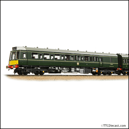 Bachmann 35-503 Class 117 3-Car DMU R334 BR Green (Small Yellow Panels) - OO Gauge