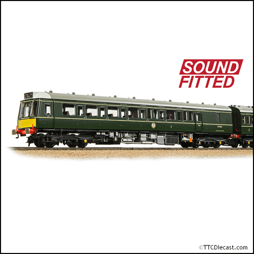Bachmann 35-503SF Class 117 3-Car DMU R334 BR Green (Small Yellow Panels) - OO Gauge