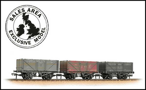Bachmann 37-081TL Triple Pack 'Cornish Coal Traders' Plank Wagons Weathered *LAST FEW*