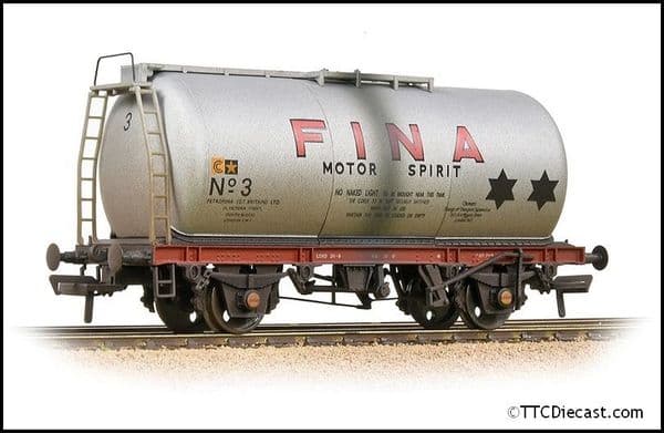 Bachmann 37-586A BR 45T TTA Tank Wagon 'Fina' Silver - Weathered, OO Gauge *LAST FEW*