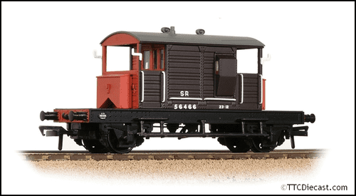 Bachmann 38-400B SR 25T 'Pill Box' Brake Van Right-Hand Duckets SR Brown, OO gauge *LAST FEW*