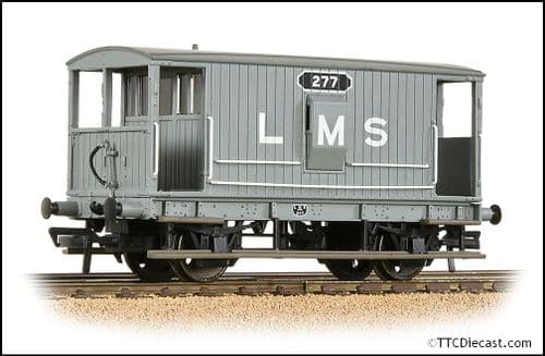 Bachmann 38-552B Midland Railway 20T Brake Van with Duckets LMS Grey, OO Gauge *LAST FEW*
