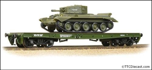 Bachmann 38-725 Warflat Bogie Flat Wagon WD Khaki Drab Livery with Tank *LAST FEW*