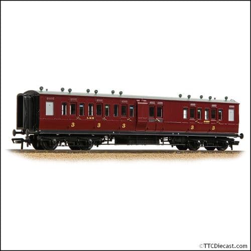 Bachmann 39-883 LNWR 50ft Arc Roof Brake Third Corridor LMS Crimson Lake - OO