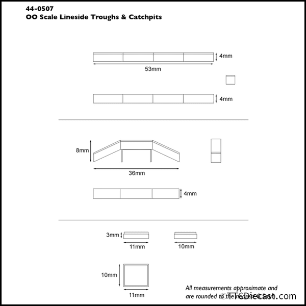 Bachmann 44-0507 Lineside Troughs and Catchpits, OO Gauge