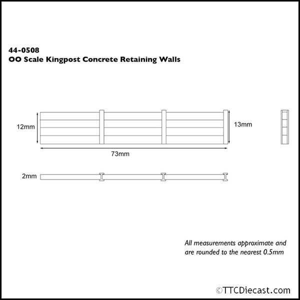 Bachmann 440508 Kingpost Concrete Retaining Walls OO Gauge