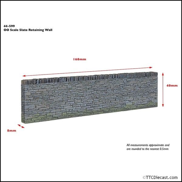 Bachmann 44-599 Narrow Gauge Slate Retaining Walls (x4) - OO Gauge