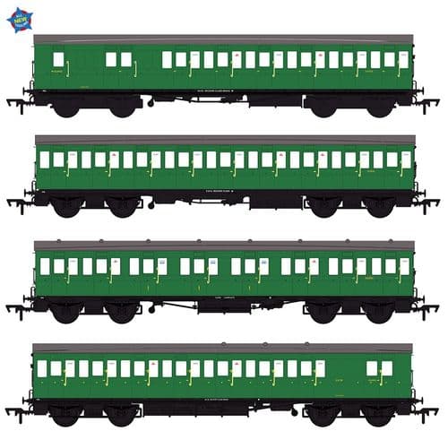 Bachmann E86024 LBSCR 54ft 'Isle of Wight' 4-Coach Pack BR (SR) Green OO Gauge *PRE ORDER £229.46*