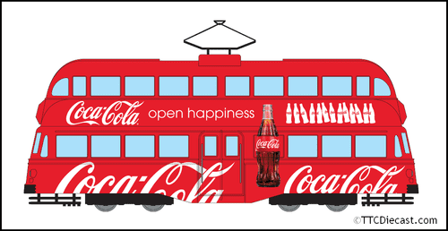 Corgi CC43515 Coca Cola Double Decker Tram, Open Happiness, 1/76 Scale *LAST FEW*