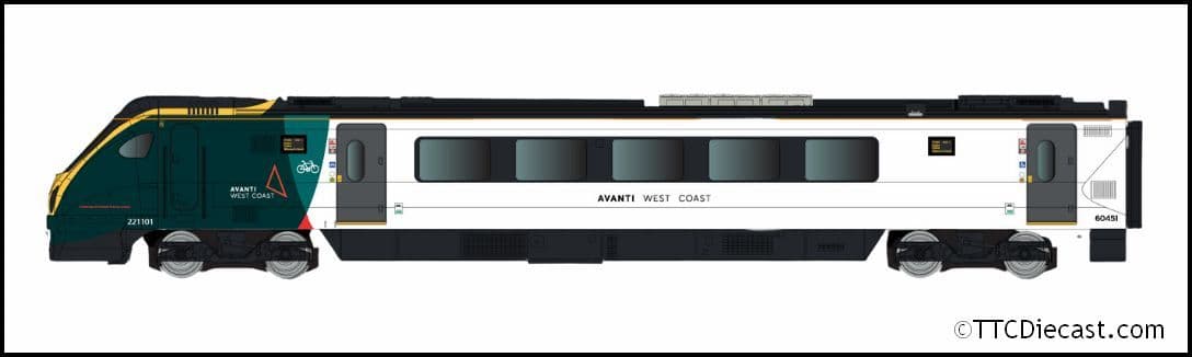 Dapol 2D-023-004 Class 221 101 Car DMU Avanti West Coast N Gauge
