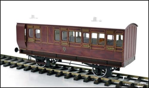 Dapol 7P-020-001L Stroudley 4 Wheel Suburban Brake 3rd 917 Mahogany LIGHT BAR *LAST ONE*