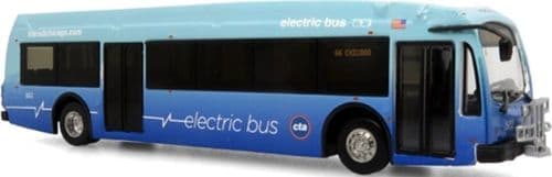 Iconic Replicas 870336 Proterra ZX5 Electric Transit Bus 2021 Chicago Transit Authority, 1:87 Scale