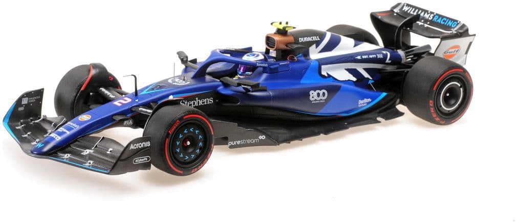 Miniature F1 Williams FW45 Logan Sargeant #2 - 800th British GP 2023 - Minichamps 1/43
