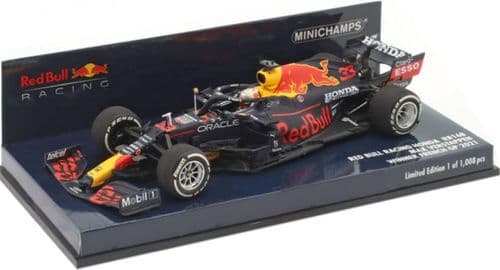 Minichamps MIN 410 210833 Red Bull Racing RB16B M.Verstappen 1st French GP 2021 1/43 Scale