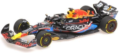 Minichamps MIN 410 231901 Oracle Red Bull Racing RB19 Max Verstappen 1st Austin GP 2023 1/43 Scale
