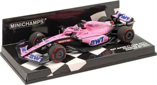 Minichamps MIN 417 220114 BWT Alpine F1 Team A522 Fernando Alonso Bahrain GP 2022 1/43 Scale