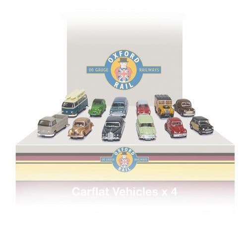 Oxford Rail 148CPK001 Carflat Pack 1960s Cars - Set of 4