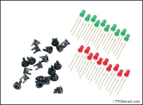 Peco PL-30 LED'S 10 Green, 10 Red, & 20 Panel Clips